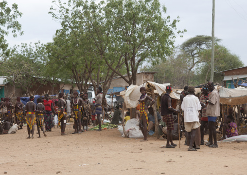 Turmi Market View Hamer Tribe Omo Valley Ethiopia