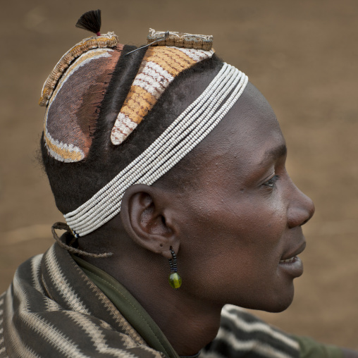 Original Hairstyle Young Dassanech Man Portrait Omorate Ethiopia