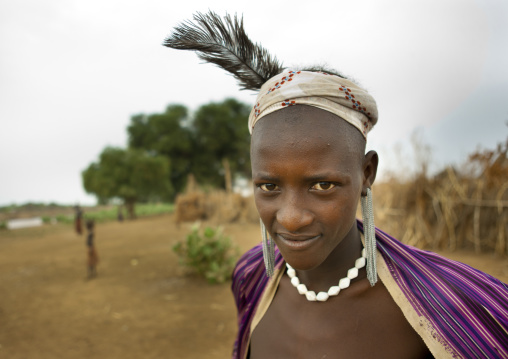 Young Dassanech Man Portrait With Concerned Look Omorate Ethiopia