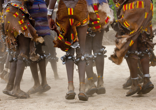 Legs Of Hamer People Dancing Jumping At The Same Time Omo Valley Ethiopia