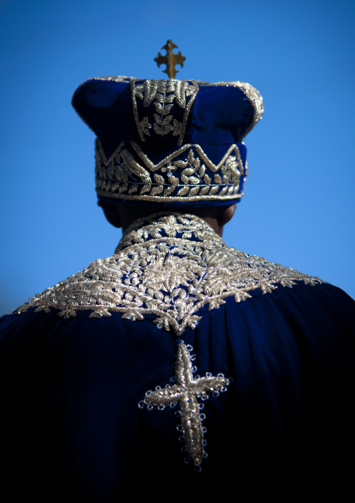 Rear view of newlywed man at his wedding ceremony, Zway, Ethiopia