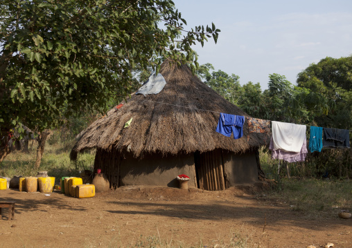 Anuak Traditional Hut In Abobo, The Former Anuak King Village, Gambela Region, Ethiopia