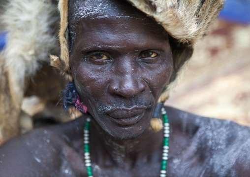 Mr Umot Abula From Anuak Tribe In Traditional Clothing, Gambela, Ethiopia