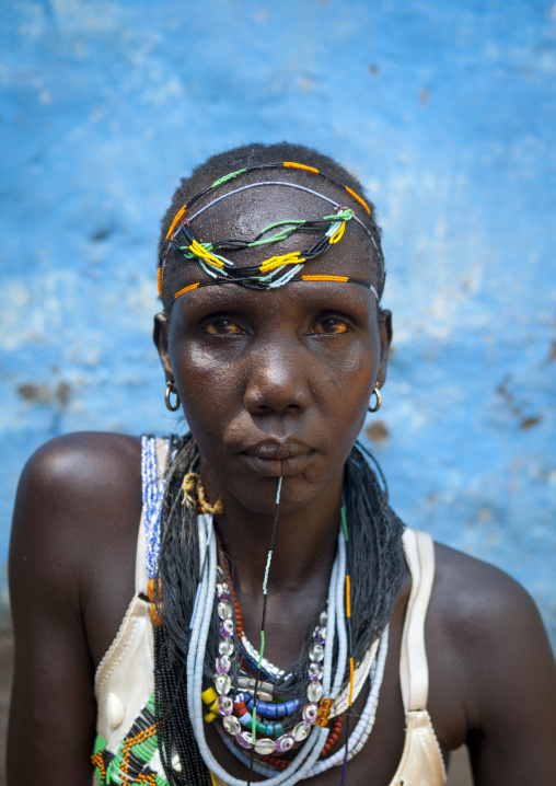 Woman From Anuak Tribe In Traditional Clothing, Gambela, Ethiopia