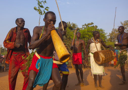 Majang Tribe Dancing For A Celebration, Kobown, Ethiopia