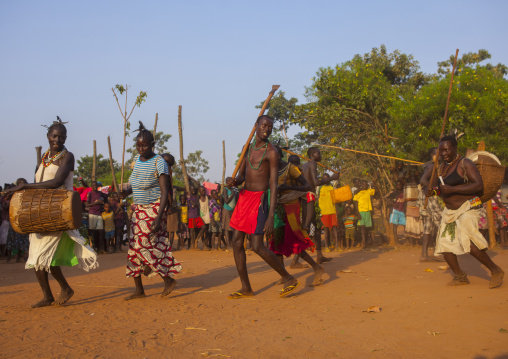 Majang Tribe Dancing For A Celebration, Kobown, Ethiopia