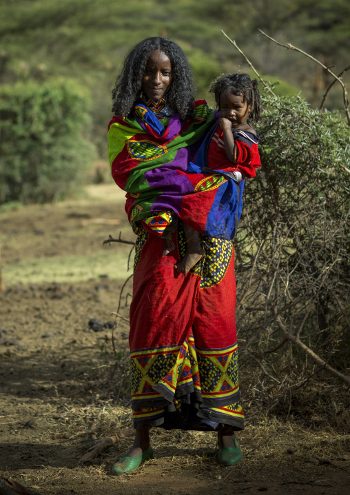 Borana Tribe Mother Carrying Her Baby, Yabelo, Ethiopia