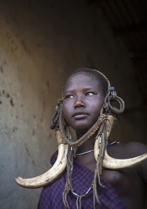 Miss Gnakaman Ailu, Mursi Tribe, Hail Wuha Village, Omo Valley, Ethiopia