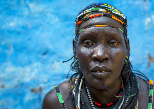 Woman From Anuak Tribe In Traditional Clothing, Gambela, Ethiopia