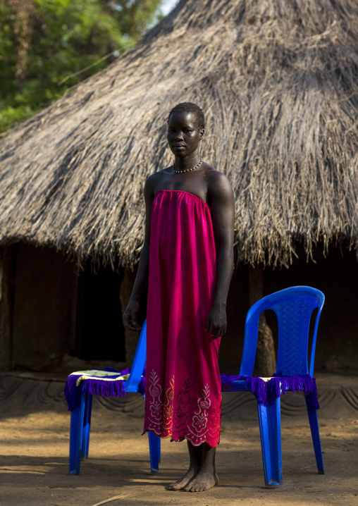 Anuak Tribe Girl In Abobo, The Former Anuak King Village, Gambela Region, Ethiopia