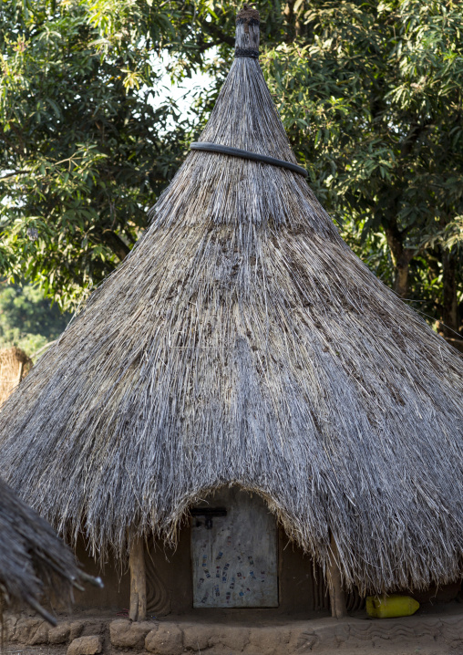 Anuak Traditional Hut In Abobo, The Former Anuak King Village, Gambela Region, Ethiopia