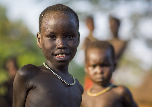 Anuak Children In Abobo, The Former Anuak King Village, Gambela Region, Ethiopia