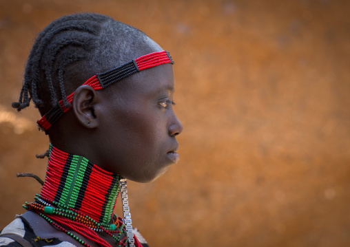 Hamer Tribe Girl In Traditional Outfit, Dimeka, Omo Valley, Ethiopia