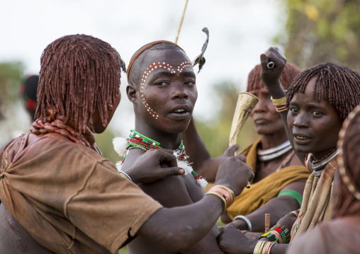 Bashada Tribe Women Whipped During A Bull Jumping Ceremony, Dimeka, Omo Valley, Ethiopia