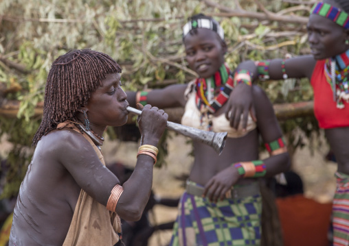 Bashada Tribe During A Bull Jumping Ceremony, Dimeka, Omo Valley, Ethiopia