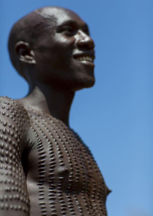 Topossa Man With Scarifications On His Body, Kangate, Omo Valley, Ethiopia