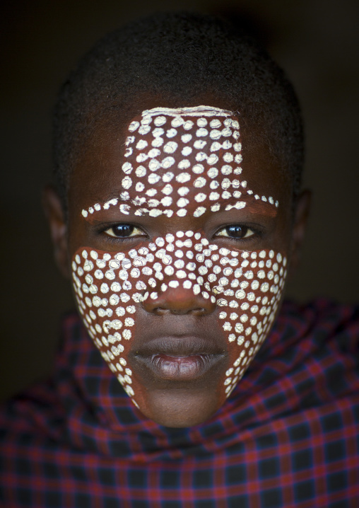 Arbore Tribe Teenager With Painted Face , Omo Valley, Ethiopia