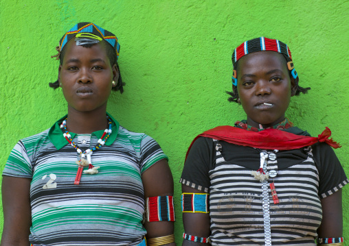 Bana Tribe Girls With Traditional Clothes, Key Afer, Omo Valley, Ethiopia