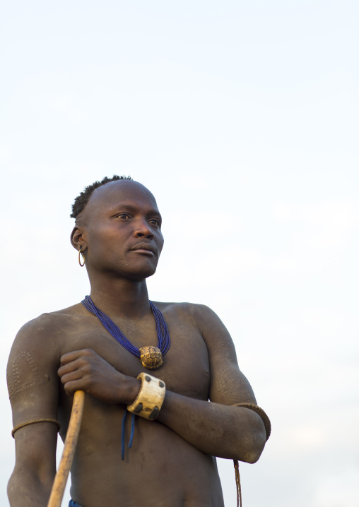 Portrait Of A Bodi Tribe Man, Hana Mursi, Omo Valley, Ethiopia