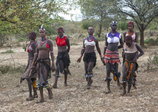 Bashada Tribe During A Bull Jumping Ceremony, Dimeka, Omo Valley, Ethiopia