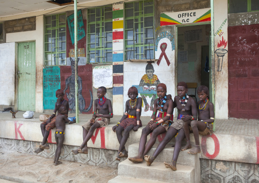 Hamer Tribe Kids In A School, Turmi, Omo Valley, Ethiopia