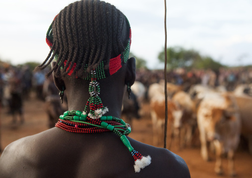 Bashada Tribe Warrior During A Bull Jumping Ceremony, Dimeka, Omo Valley, Ethiopia