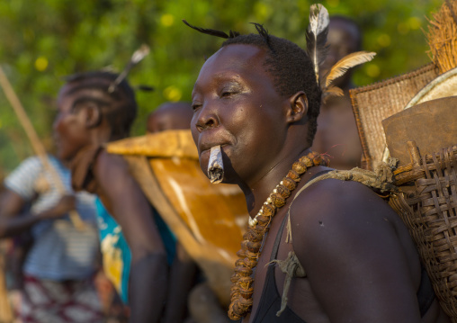 Majang Tribe Smoking For A Celebration, Kobown, Ethiopia