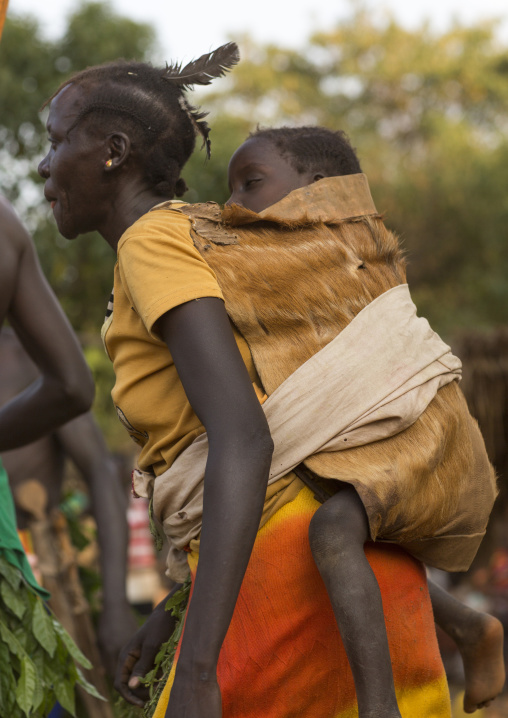 Majang Tribe Woman With Her Baby, Kobown, Ethiopia