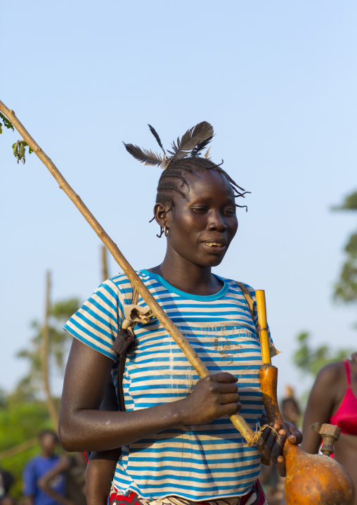 Majang Tribe Dancing For A Celebration, Kobown, Ethiopia