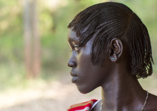 Majang Tribe Woman With Traditional Hairstyle, Kobown, Ethiopia