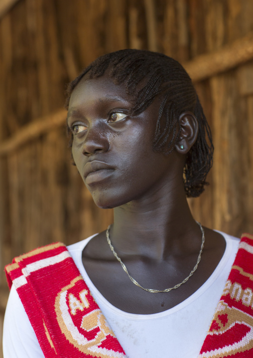 Majang Tribe Woman With Traditional Hairstyle, Kobown, Ethiopia