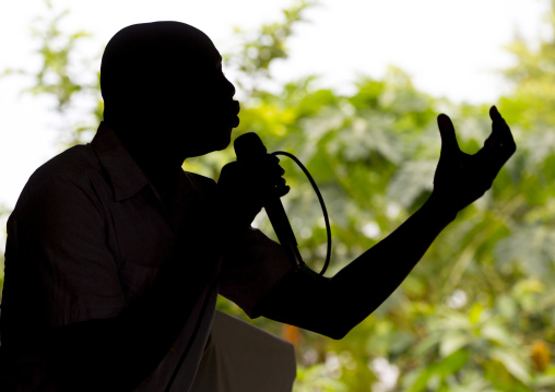 Preacher During A Catholic Sunday Church Service, Gambela, Ethiopia