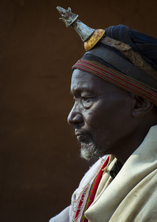 Mr Kalache Doyo, Abagada, Borana Tribe With A Phallic Kallaacha On His Forehead, Ola Alakadjilo, Ethiopia