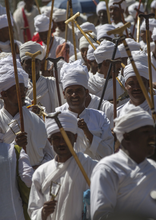 Ethiopian Orthodox Priests Celebrating The Colorful Timkat Epiphany Festival, Lalibela, Ethiopia