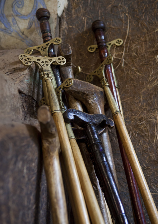 Priests Prayer Stick Inside Ora Kidane Merhet Church, Bahir Dar, Ethiopia