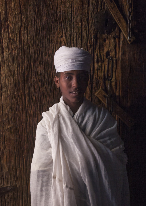 Orthodox Priest Inside A Rock Church, Lalibela, Ethiopia