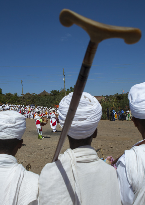 Ethiopian Orthodox Priests Celebrating The Colorful Timkat Epiphany Festival, Lalibela, Ethiopia