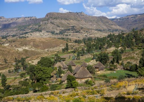 Traditional Houses In The Ethiopian Highlands, Lalibela, Ethiopia