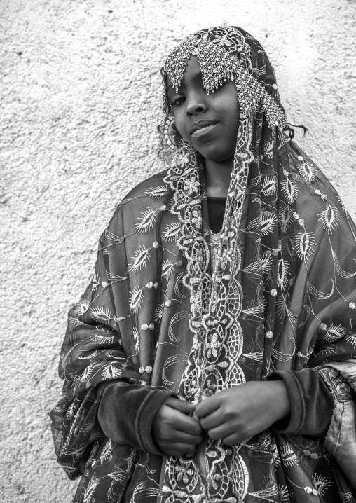 Miss Fayo, An Harari Girl In Traditional Costume, Harar, Ethiopia