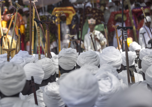 Ethiopian Orthodox Priests Celebrating The Colorful Timkat Epiphany Festival, Lalibela, Ethiopia