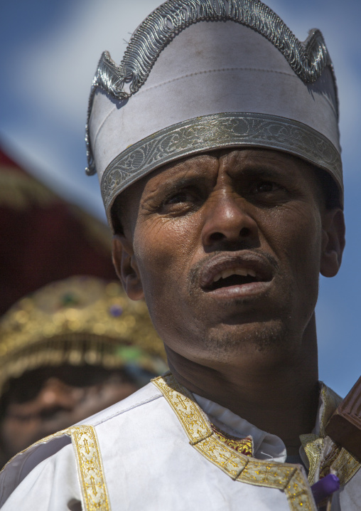 Ethiopian Orthodox Priests Celebrating The Colorful Timkat Epiphany Festival, Lalibela, Ethiopia