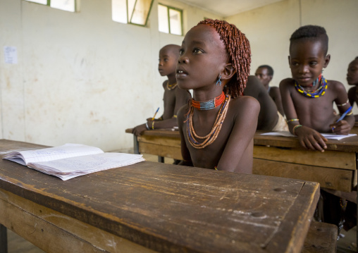 Hamer Tribe Kids In A School, Turmi, Omo Valley, Ethiopia