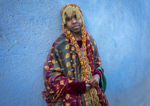 Miss Fayo, An Harari Girl In Traditional Costume, Harar, Ethiopia