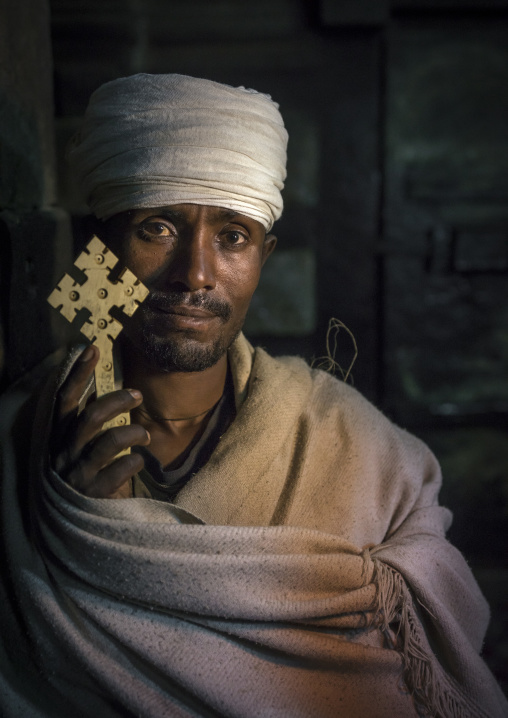 Reverend Taklu Melkamu, Yemrehana Krestos Rock Church, Lalibela, Ethiopia