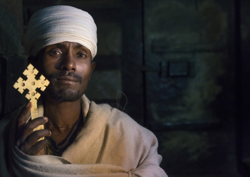 Reverend Taklu Melkamu, Yemrehana Krestos Rock Church, Lalibela, Ethiopia