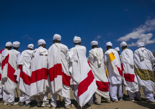 Ethiopian Orthodox Priests Celebrating The Colorful Timkat Epiphany Festival, Lalibela, Ethiopia