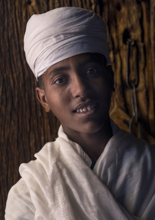 Orthodox Priest Inside A Rock Church, Lalibela, Ethiopia