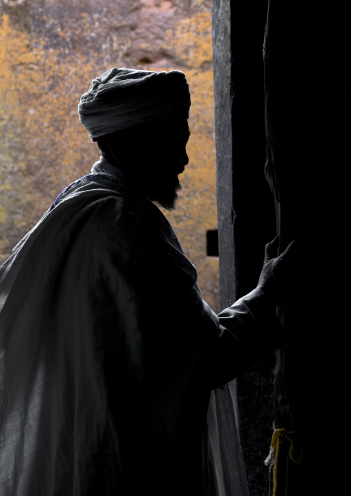 Orthodox Priest Inside A Rock Church, Lalibela, Ethiopia