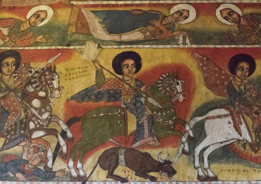 Painting Of St George In Ora Kidane Merhet Church, Bahir Dar, Ethiopia