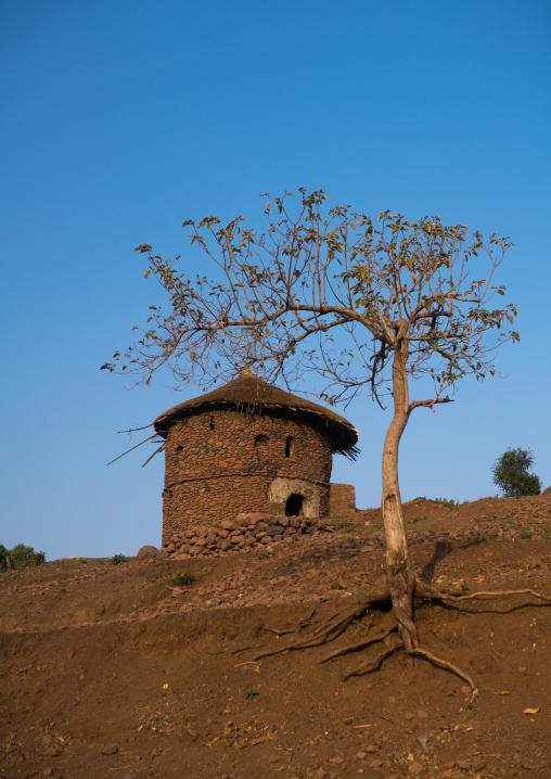 Traditional house for the monks, Amhara region, Lalibela, Ethiopia